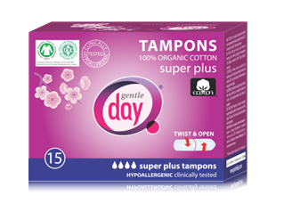 Gentle Day® Ekoloģiski tamponi, SUPER PLUS 15 gb.